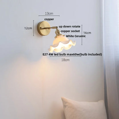 DecorBites™ Ceramic LED Wall Lights with Pull Chain Switch for Bathroom Mirror