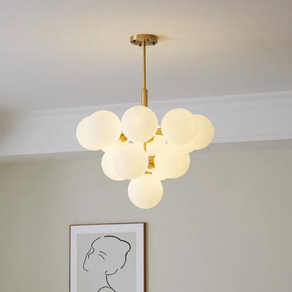 DecorBites™ Glass Balls Chandelier: Modern Gold Pendant Lighting for Living Room & Dining Area