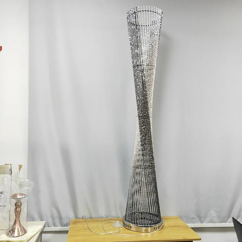DecorBites™ Aluminum Tower Floor Lamp for Living Room, Modern LED Standing Light Stand