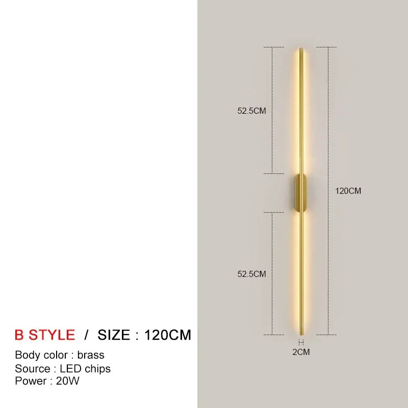 DecorBites™ Black LED Wall Lights - Modern Straight Line for Bedroom, Living Room, Kitchen Décor