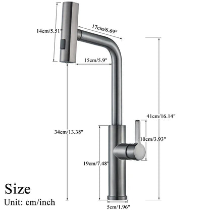 DecorBites™ 3 Functions Kitchen Faucet - Flexible Pull Out Mixer Tap with 360° Sprayer