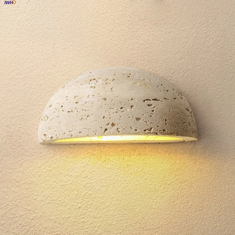 DecorBites™ LED Travertine Wall Light - Natural Yellow Ambiance for Aisle, Study, Porch
