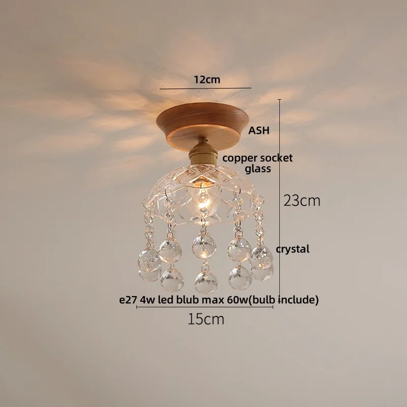 DecorBites™ Lotus Glass LED Ceiling Light with Copper Base - Modern Nordic Design