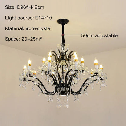 DecorBites™ Crystal Candle Chandelier Lighting: Farmhouse Dining Kitchen Pendant Lamp