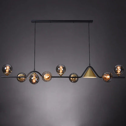 DecorBites™ Black Gold Glass Chandelier LED Luxury Pendant Light