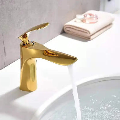 DecorBites™ Gold Basin Mixer Tap High Golden Waterfall Faucet for Washbasin and Toilet