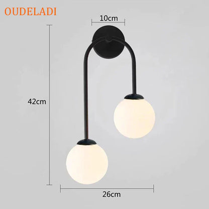 DecorBites™ Glass Ball LED Wall Lamp for Modern Living Room Decor