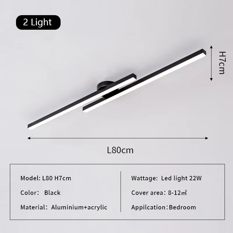 DecorBites™ Linear LED Ceiling Lamp for Living Room Bedroom Lighting Fixtures