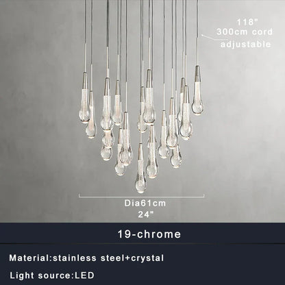 DecorBites™ Brass Crystal Ceiling Pendant Light Luxury Large Home Decor Fixture