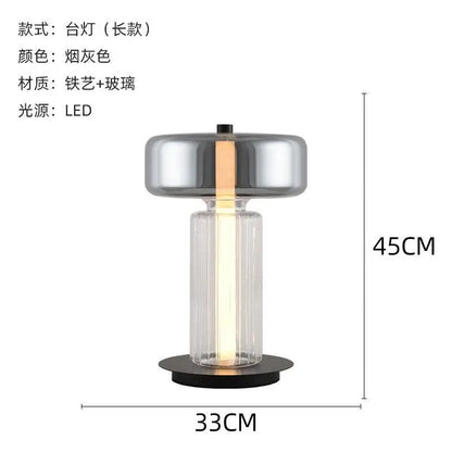 DecorBites™ Glass Art Desk Lamp: Nordic Minimalist Design for Bedroom and Living Room