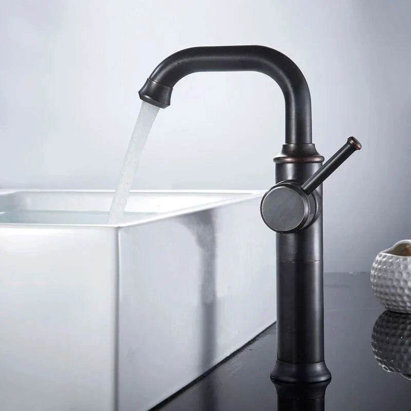 DecorBites™ Black Antique Brass Basin Faucet | Hot Cold Mixer Oil Rubbed Bathroom Sink Tap