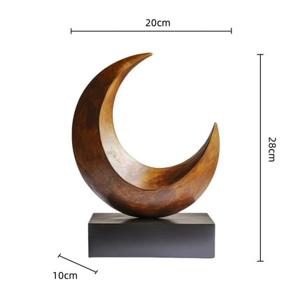 ™ Golden Ring Abstract Resin Figurines, Home Decor, Geometric Design