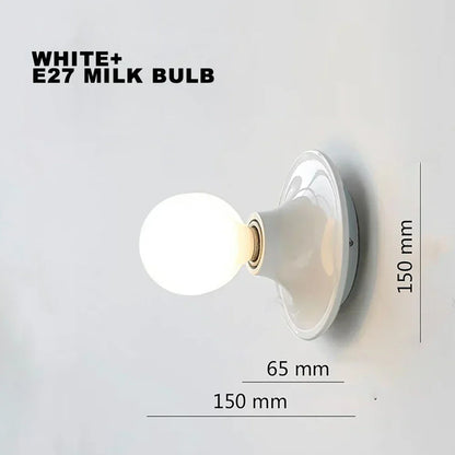DecorBites™ LED Macaron Wall Lamp: Retro Colorful Bedroom Light, E27 Living Room Lighting