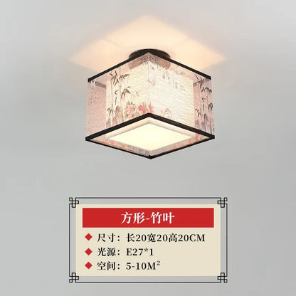 DecorBites™ Lotus Chinese Chandelier Ceiling Lamp Simple Corridor Painting LED Lighting