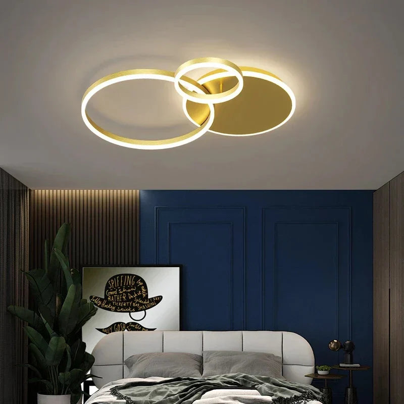 DecorBites™ Aluminum Circle LED Chandelier Ceiling Light for Bedroom Living Room Kitchen