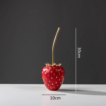 DecorBites™ Gold Strawberry Figurine Decor for Home Decor & Display