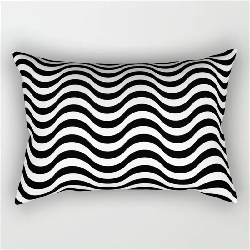 DecorBites™ Geometric Wave Line Waist Pillowcase Set