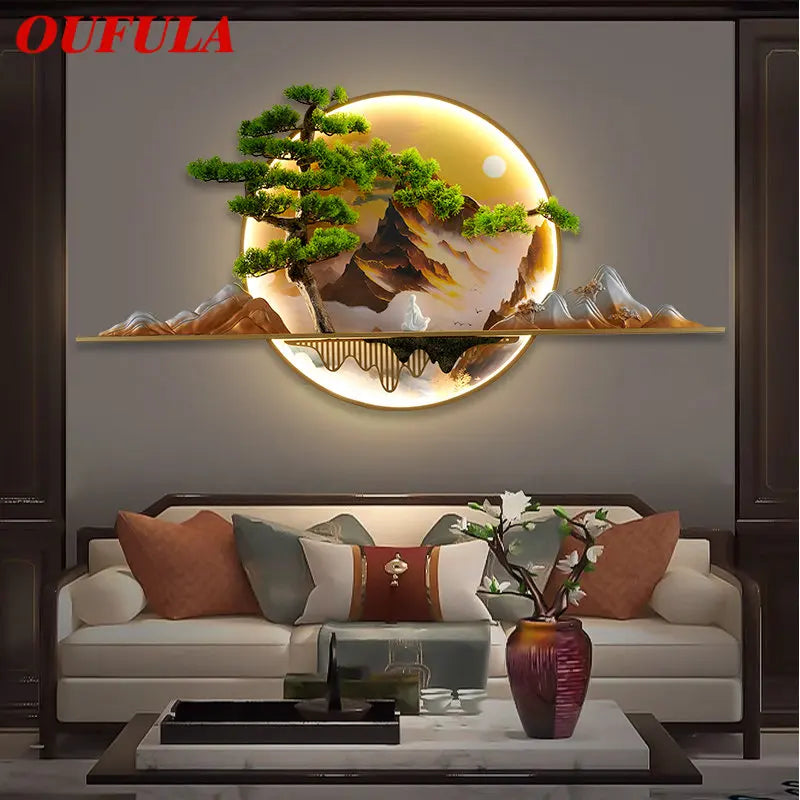 ™ Landscape LED Wall Light: Modern Chinese Mural Sconce for Home Decor