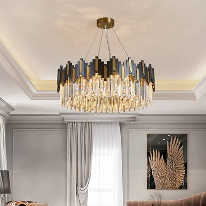 DecorBites™ Crystal LED Chandelier with Remote Control for Home Living Room Kitchen Lighting
