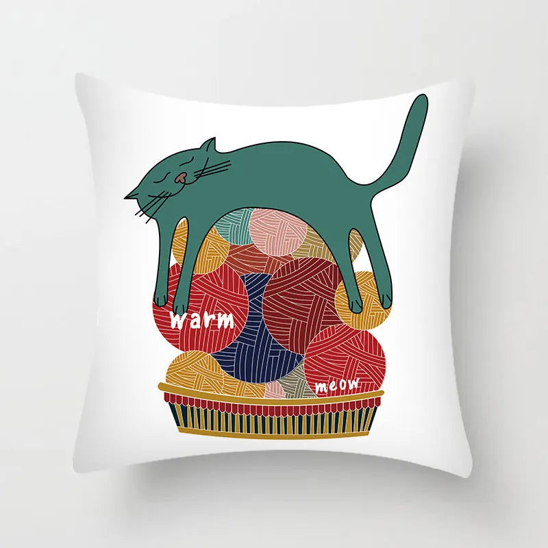 ™ Hello Cat Pillow Cover - Modern Design for Home Decor - Cute & Cozy