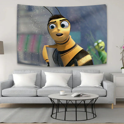 DecorBites™ Bee Movie Meme Tapestry Art Wall Hanging Decor for Living Room