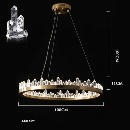 DecorBites™ Arrow Crystal LED Chandelier: Modern Living Room Dining Table Bedroom Home Light