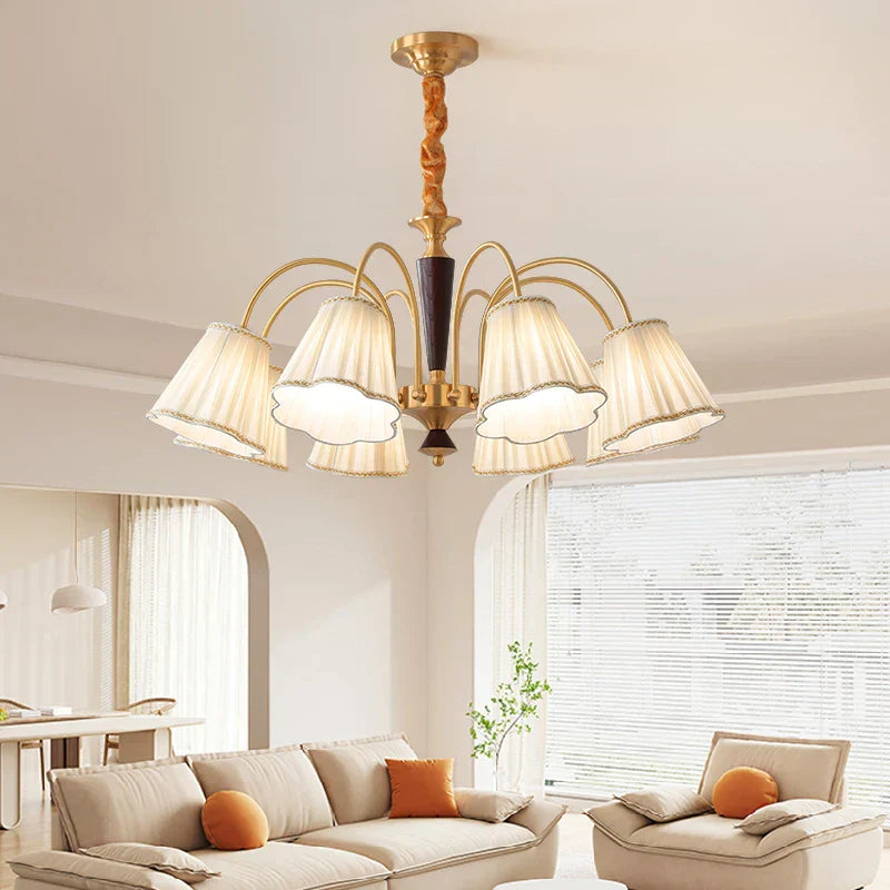 DecorBites™ Antique Copper Chandelier for Retro American Country Living Room and Dining Room