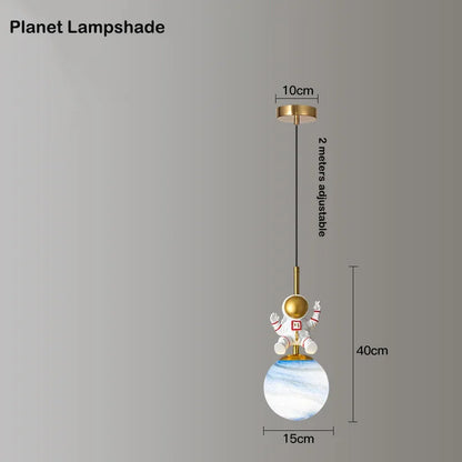 DecorBites™ Astronaut Chandelier: Personalized Children's Room Decor Lighting for Warm Atmosphere
