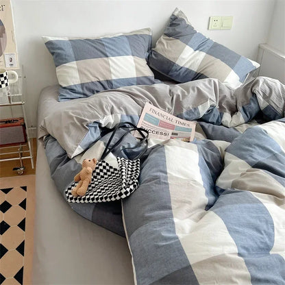 ™ Japanese Style Cotton Printed 4Pcs Bedding Set with Double-Sided Design
