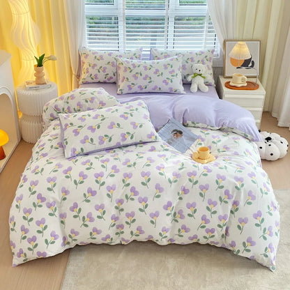 DecorBites™ Cotton Single Duvet Cover - Skin Friendly Quilt Cover for Single King Bed