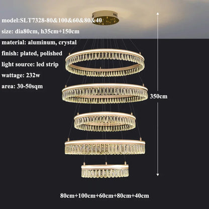 2024 DecorBites™ Modern Crystal LED Chandelier for Living & Dining Room Decor