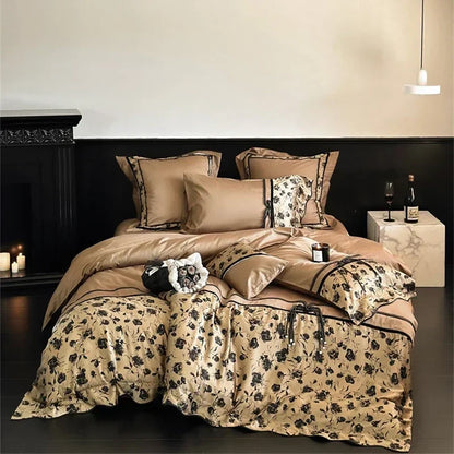 DecorBites™ Cotton Patchwork Bedding Set King Queen Ru Full Size Sheet Duvet Cover Pillowcase Linens