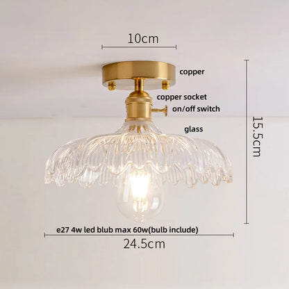 DecorBites™ Crystal Glass LED Ceiling Lamp Modern Luxury Interior Lighting Fixture