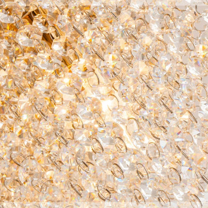 DecorBites™ Crystal Chandelier: Luxury Gold Square Ceiling Light for Living Room, Bedroom LED Fixture