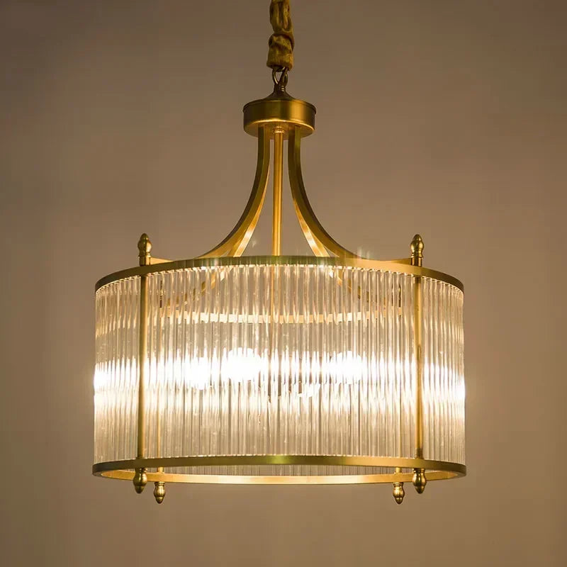 ™ Golden Copper Glass Chandelier LED Ceiling Pendant Light