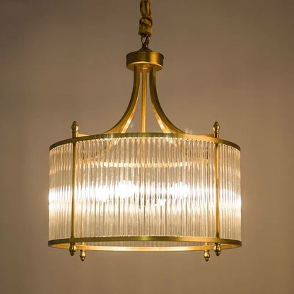 ™ Golden Copper Glass Chandelier LED Ceiling Pendant Light
