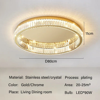 DecorBites™ Crystal LED Ceiling Chandelier for Home Living Room Lighting Decoration