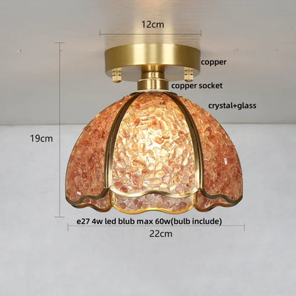 DecorBites™ Copper Canopy LED Ceiling Light Glass Crystal Nordic Modern Decor for Home