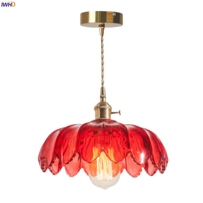 DecorBites™ Brass Glass LED Pendant Lamp for Cafe Bar Restaurant Bedroom Loft