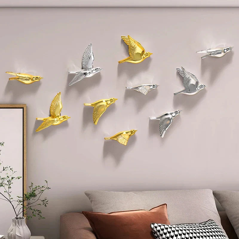 DecorBites™ 3D Bird Resin Statue Wall Decor for Children's Room - Animal Figurine Ornament
