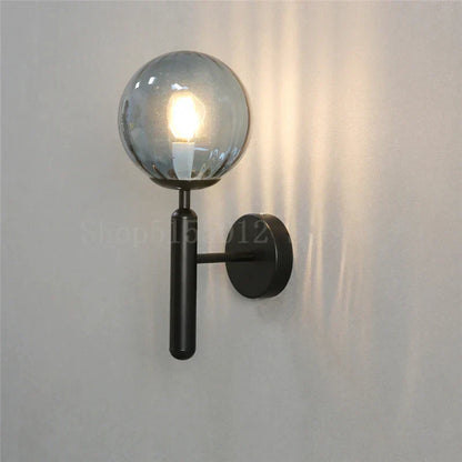 DecorBites™ Blue Glass Balls Wall Lamp: Modern Living Room Bedroom Sconce for TV Background.