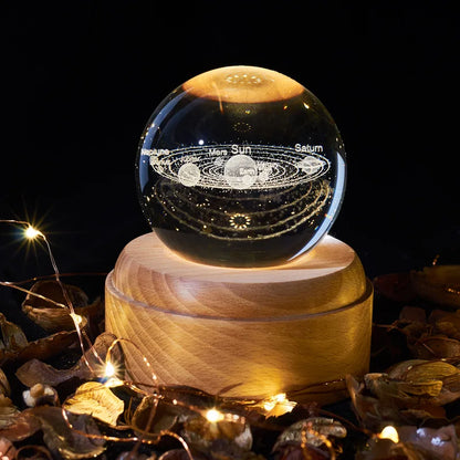 DecorBites™ Crystal Ball Music Box: Rotating Light Projection, Birthday & Valentine's Day Gift