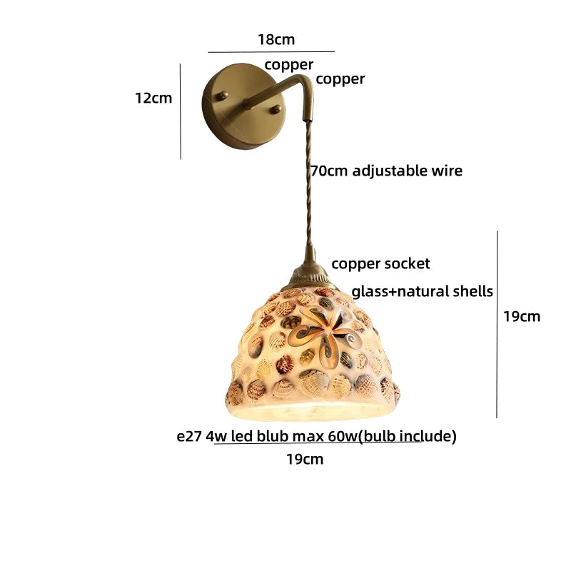 DecorBites™ Amber Glass LED Wall Lights Modern Plug In Adjustable Sconce for Home Décor