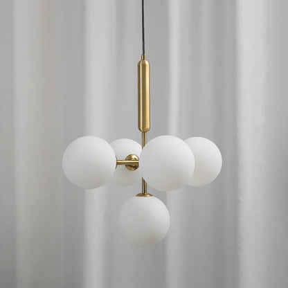 DecorBites™ Golden Glass Balls Chandelier Ceiling Light for Elegant Home Decor