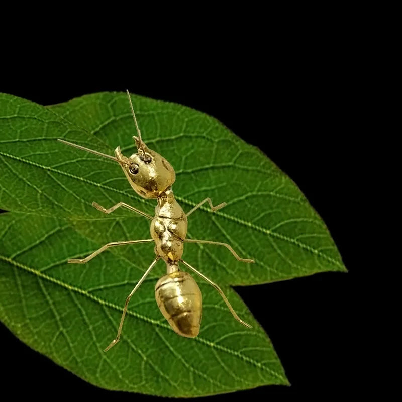 DecorBites™ Golden Metal Ants Decorative Figurines Insect Home Decor Pieces
