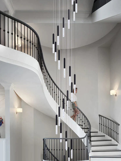 DecorBites™ Cylindrical Chandelier: Modern Nordic Indoor Lighting for Living Room, Staircase & Ceiling