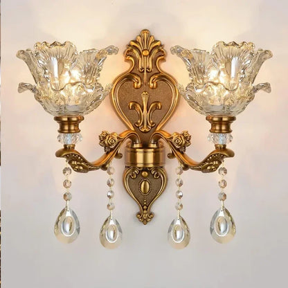 DecorBites™ Crystal Glass Dual Head Wall Lamp - European Retro Style