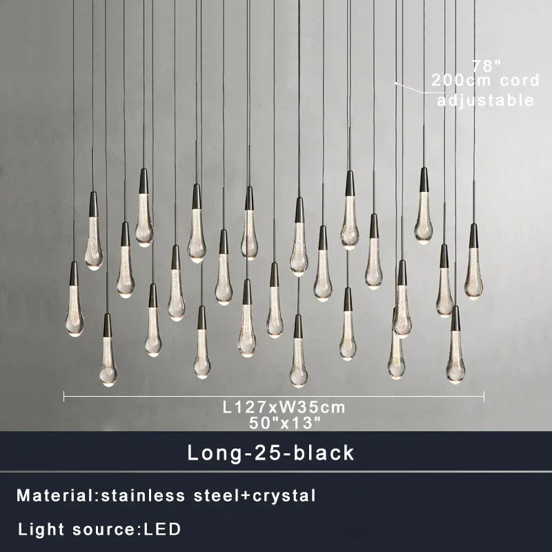 DecorBites™ Crystal Ceiling Pendant Lights for Dining Room, Luxury Designer Foyer Decor Lighting