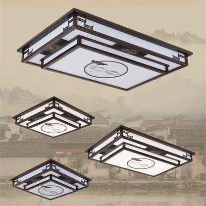DecorBites™ Antique Style Solid Wood Led Ceiling Light for Living Room Bedroom & Study