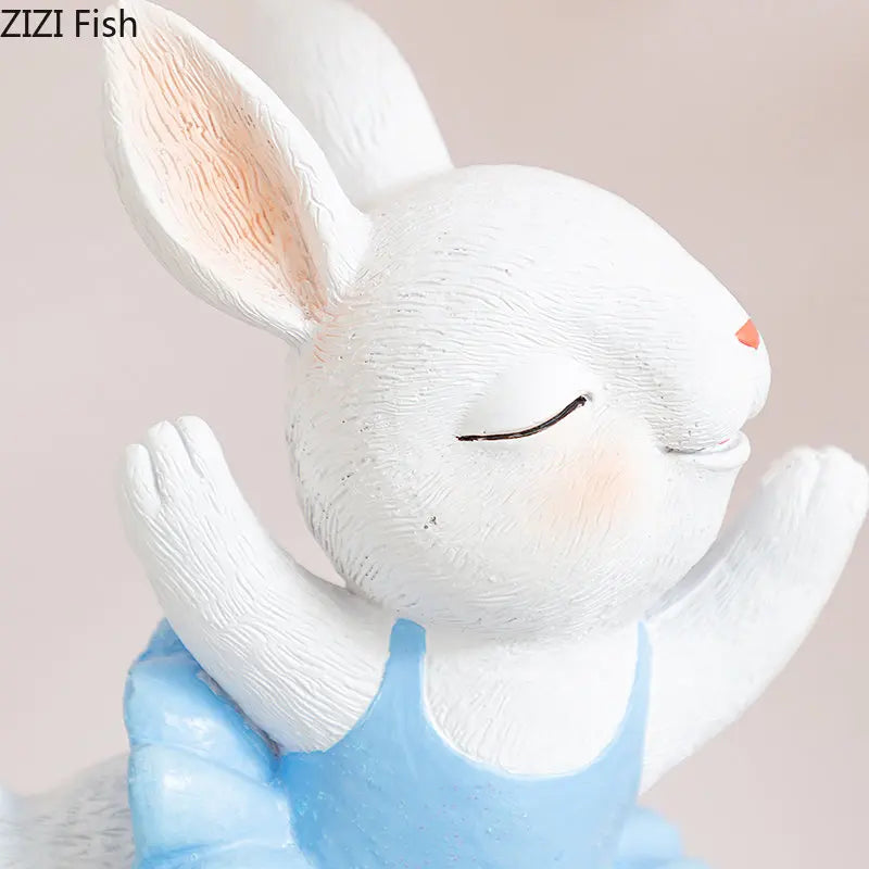 DecorBites™ Ballet Rabbit Dancer Sculpture - Cute Ballerina Statue for Modern Desk Decor